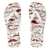 Mustache patroon, retro-stijl 3 teenslippers (Voetbed)