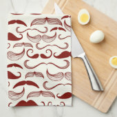 Mustache patroon, retro-stijl 3 theedoek (Quarter Fold)