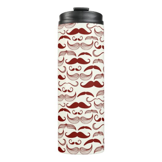 Mustache patroon, retro-stijl 3 thermosbeker (Voorkant)
