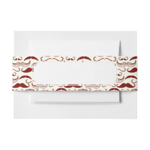 Mustache patroon, retro-stijl 3 uitnodigingen wikkel