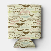 Mustache patroon, retro-stijl 4 blikjeskoeler (Achterkant)