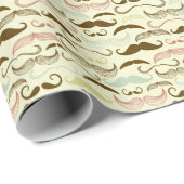 Mustache patroon, retro-stijl 4 cadeaupapier (Rol Hoek)