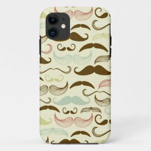 Mustache patroon, retro-stijl 4 iPhone 11 hoesje