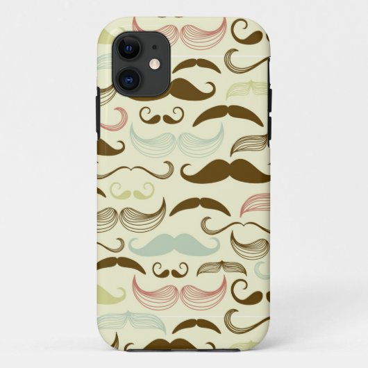 Mustache patroon, retro-stijl 4 Case-Mate iPhone case (Achterkant)