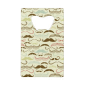 Mustache patroon, retro-stijl 4 creditkaart flessenopener (Voorkant)