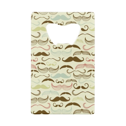 Mustache patroon, retro-stijl 4 creditkaart flessenopener (Achterkant)