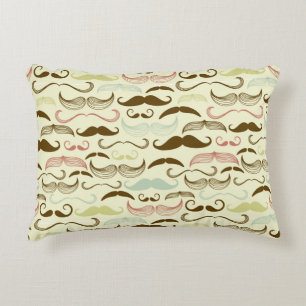 Mustache patroon, retro-stijl 4 decoratief kussen