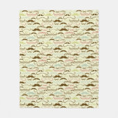 Mustache patroon, retro-stijl 4 fleece deken (Voorkant)