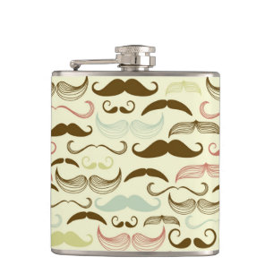 Mustache patroon, retro-stijl 4 heupfles