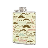 Mustache patroon, retro-stijl 4 heupfles (Links)