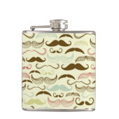 Mustache patroon, retro-stijl 4 heupfles (Voorkant)