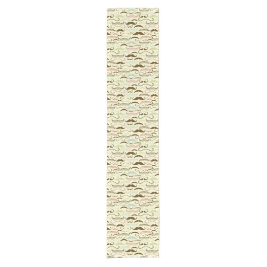 Mustache patroon, retro-stijl 4 korte tafelloper (Voorkant)