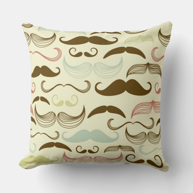 Mustache patroon, retro-stijl 4 kussen (Voorkant)