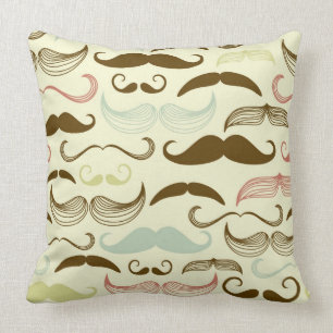 Mustache patroon, retro-stijl 4 kussen