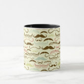Mustache patroon, retro-stijl 4 mok (Midden)