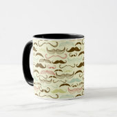 Mustache patroon, retro-stijl 4 mok (Voorkant links)