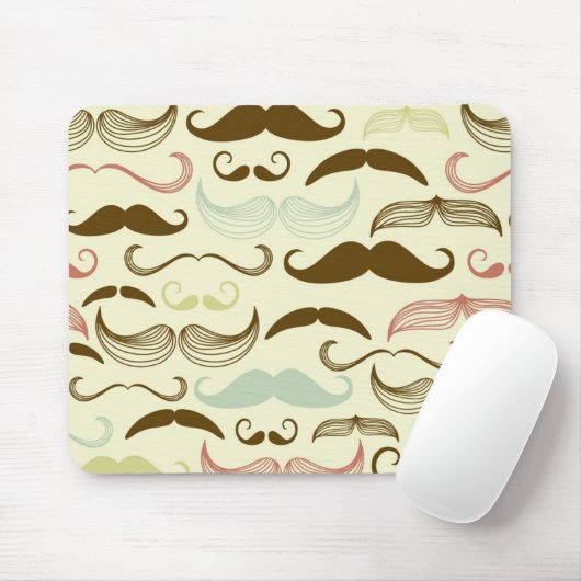 Mustache patroon, retro-stijl 4 muismat (Met muis)