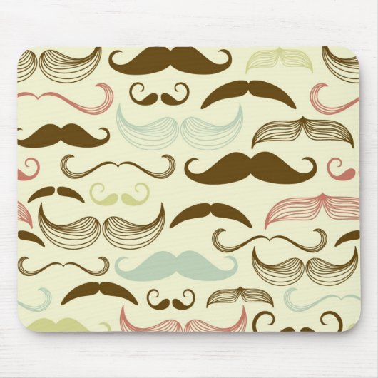 Mustache patroon, retro-stijl 4 muismat (Voorkant)