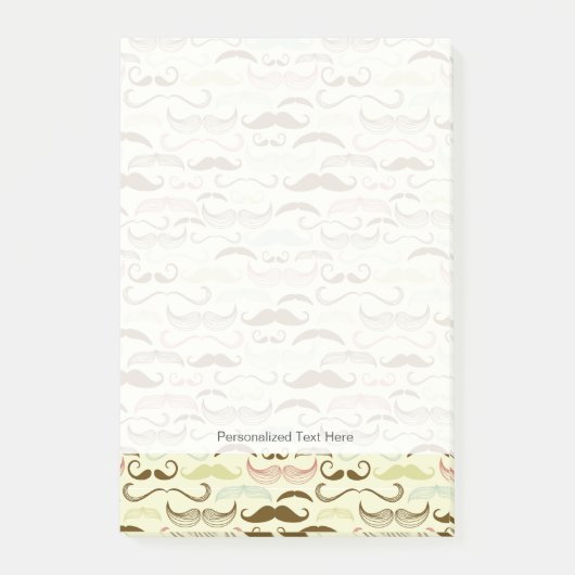 Mustache patroon, retro-stijl 4 post-it® notes (Voorkant)