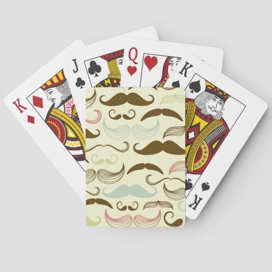 Mustache patroon, retro-stijl 4 speelkaarten (Achterkant)