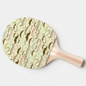 Mustache patroon, retro-stijl 4 tafeltennisbatje (Zijkant)