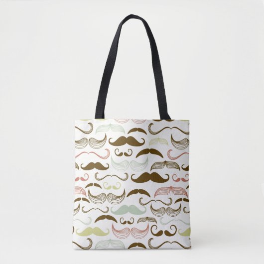 Mustache patroon, retro-stijl 4 tote bag (Voorkant)