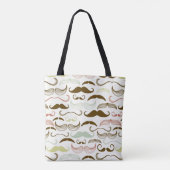 Mustache patroon, retro-stijl 4 tote bag (Achterkant)