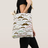 Mustache patroon, retro-stijl 4 tote bag (Dichtbij)