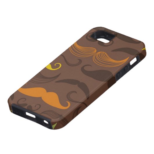 Mustache patroon, retro stijl 5 Case-Mate iPhone case (Onderkant)