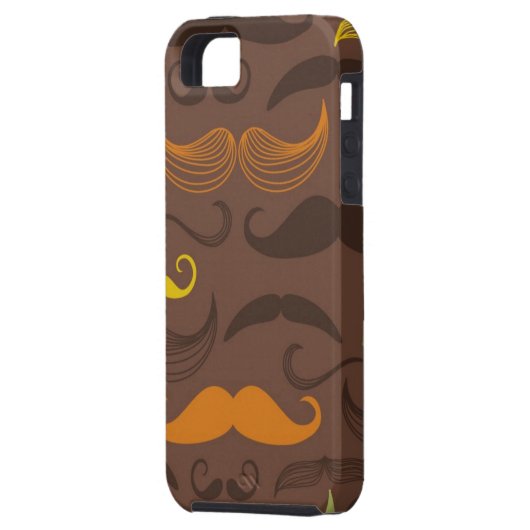 Mustache patroon, retro stijl 5 Case-Mate iPhone case (Achterkant Links)