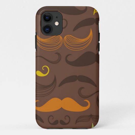 Mustache patroon, retro stijl 5 Case-Mate iPhone case (Achterkant)