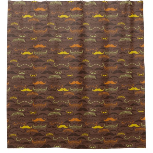 Mustache patroon, retro stijl 5 douchegordijn (Voorkant)