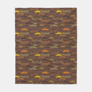 Mustache patroon, retro stijl 5 fleece deken
