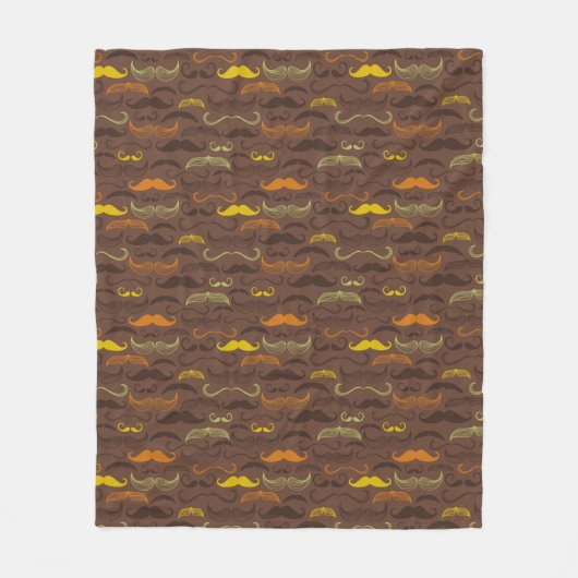 Mustache patroon, retro stijl 5 fleece deken (Voorkant)