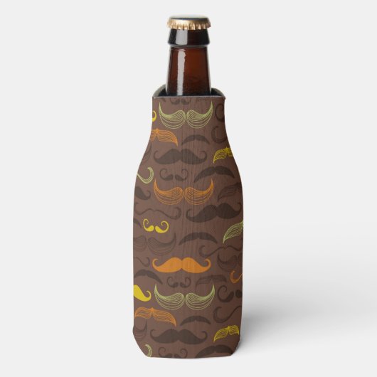 Mustache patroon, retro-stijl 5 flesjeskoeler (Fles Voorkant)