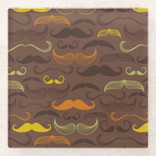 Mustache patroon, retro stijl 5 glazen onderzetter (Voorkant)