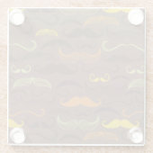 Mustache patroon, retro stijl 5 glazen onderzetter (Achterkant)