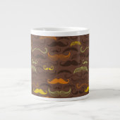 Mustache patroon, retro stijl 5 grote koffiekop (Voorkant)