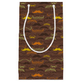 Mustache patroon, retro stijl 5 klein cadeauzakje (Voorkant)