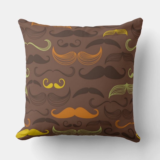 Mustache patroon, retro stijl 5 kussen (Voorkant)