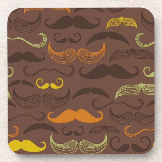 Mustache patroon, retro stijl 5 onderzetter (Voorkant)