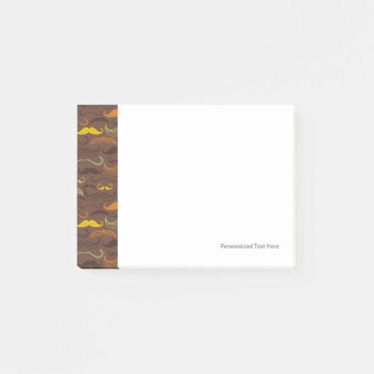 Mustache patroon, retro stijl 5 post-it® notes (Voorkant)