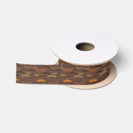 Mustache patroon, retro stijl 5 satijnen lint (Spoel)