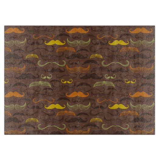 Mustache patroon, retro stijl 5 snijplank (Voorkant)