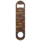 Mustache patroon, retro stijl 5 speed flessenopener (Voorkant)