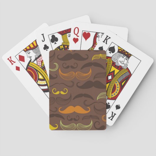 Mustache patroon, retro-stijl 5 speelkaarten (Achterkant)