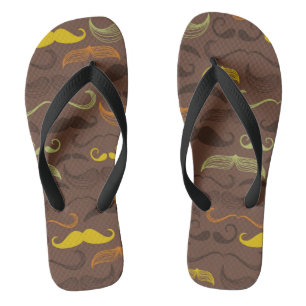 Mustache patroon, retro stijl 5 teenslippers