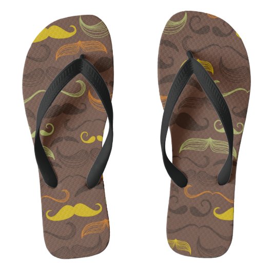 Mustache patroon, retro stijl 5 teenslippers (Voetbed)