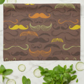Mustache patroon, retro stijl 5 theedoek (Gevouwen)