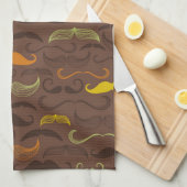 Mustache patroon, retro stijl 5 theedoek (Quarter Fold)